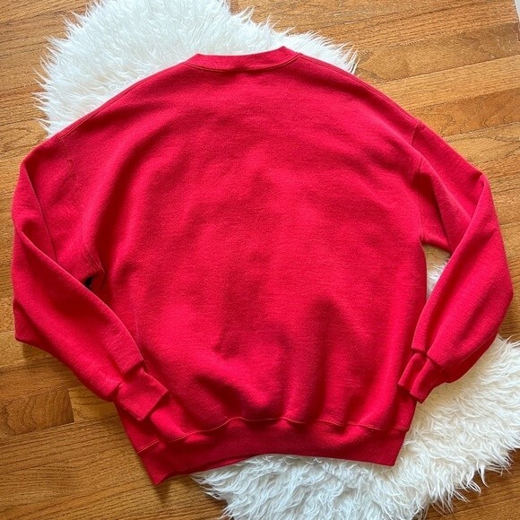 Vintage 90s Hard Rock Cafe Chicago Red Crewneck Sweatshirt | Size XL - Picture 4 of 5